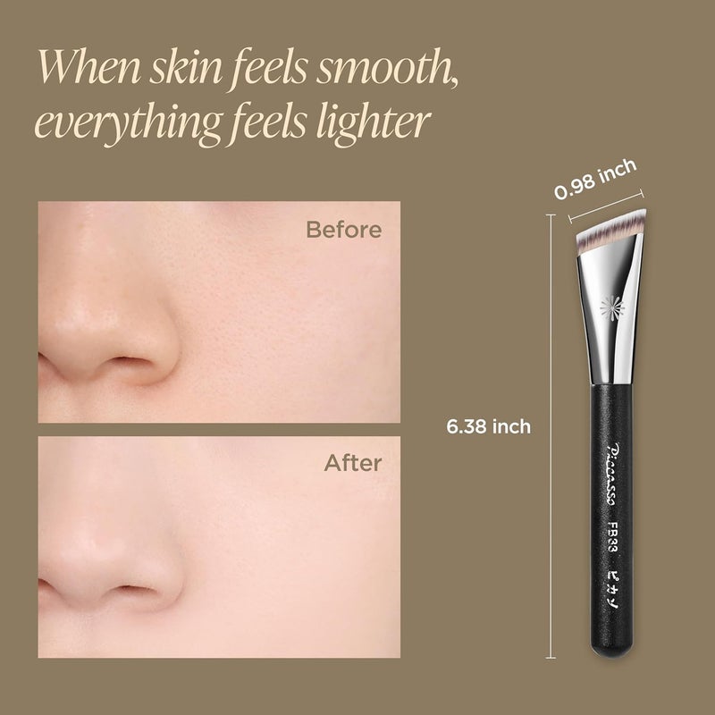 Piccasso FB33 Foundation Brush – Tapping Cover Brush for Liquid & Cream Foundation, Fills Pores with Soft Bristles for Smooth and Flawless Face Makeup, Professional Korean Beauty Tool - Image 5